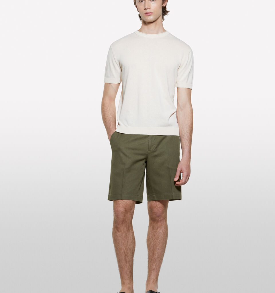 Bermuda regular fit verde militare - pantaloni shorts da uomo - Verde Militare | Sisley image number 1
